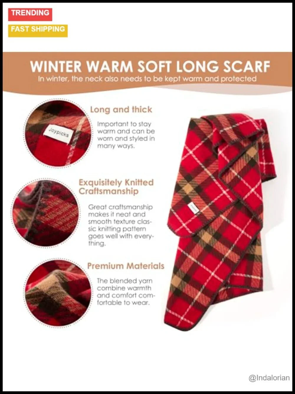Chunky Cable Knit Scarf Winter Wrap Unisex Warm Thick Soft Long